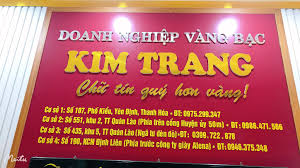 Tiệm vàng Kim Trang Thanh hoá hôm nay